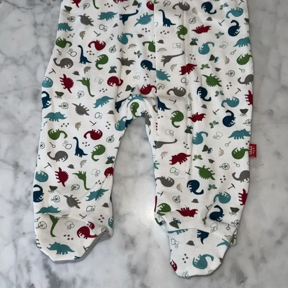 NWT MAGNETIC ME ORGANIC COTTON DINO EXPEDITION FOOTIE